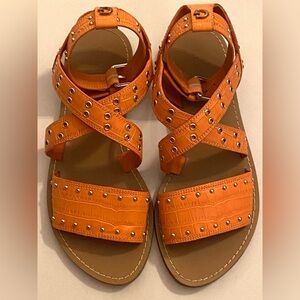 Guess soft Orange Sandals with Stud Accents